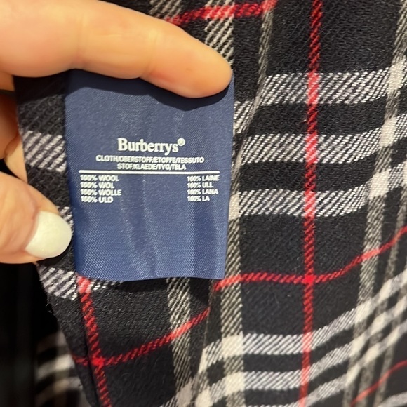 Burberrys Sz 10 Vintage Burberry Dark Navy Trench Coat with Wool Zipout Lining - Picture 15 of 16